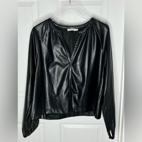 Avec Les Files Pleather Top Sz XL - Picture 7 of 8